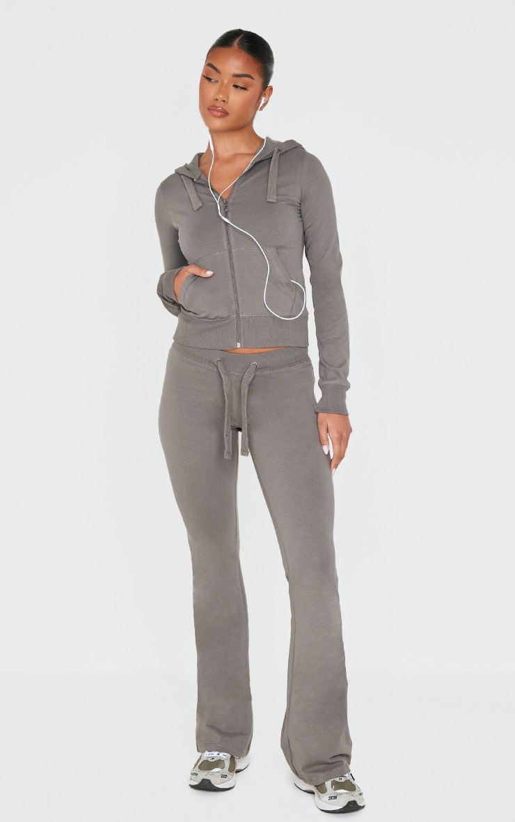 Pretty Little Thing Charcoal Zip Up Fitted Track Top