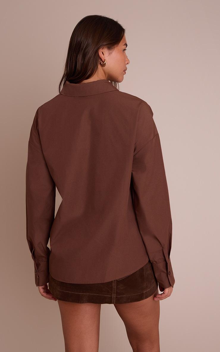 Pretty Little Thing Chocolate Asymmetric Drape Shirt