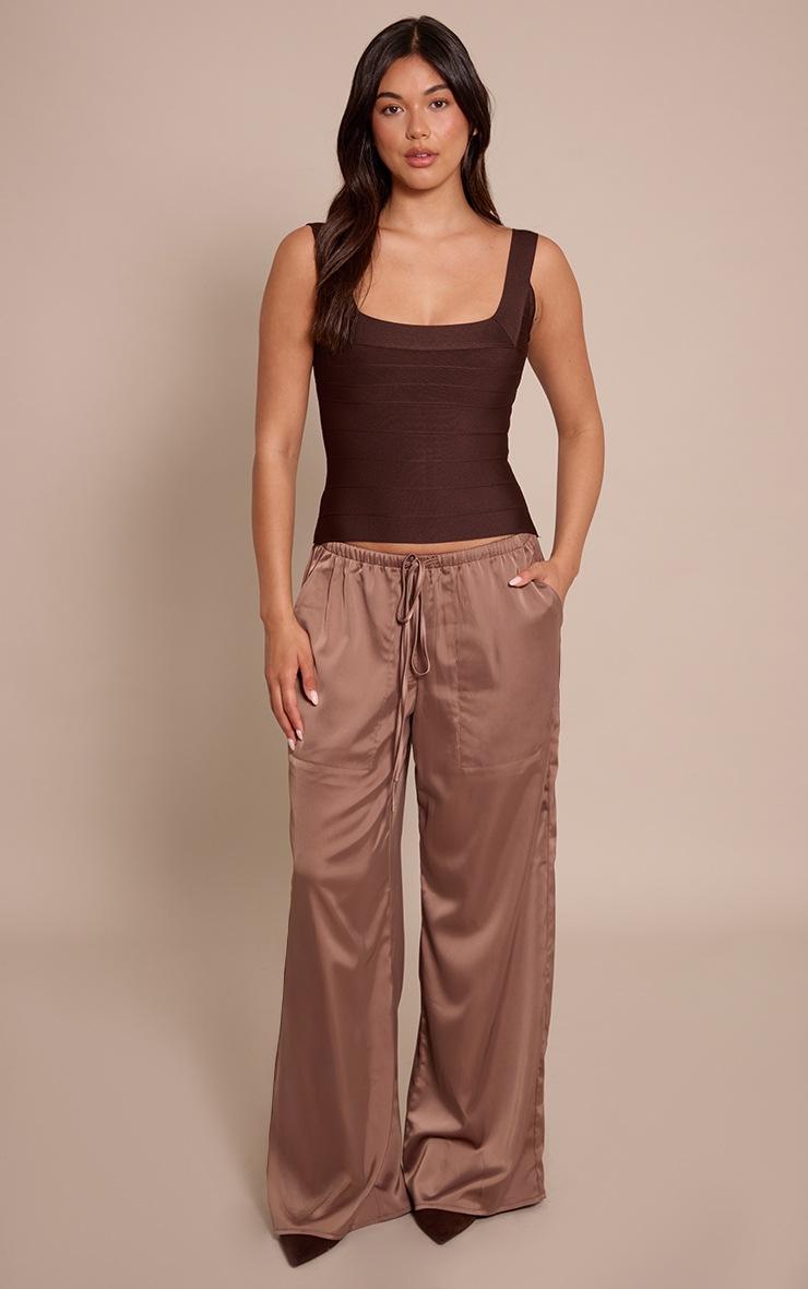 Pretty Little Thing Chocolate Bandage Square Neck Corset