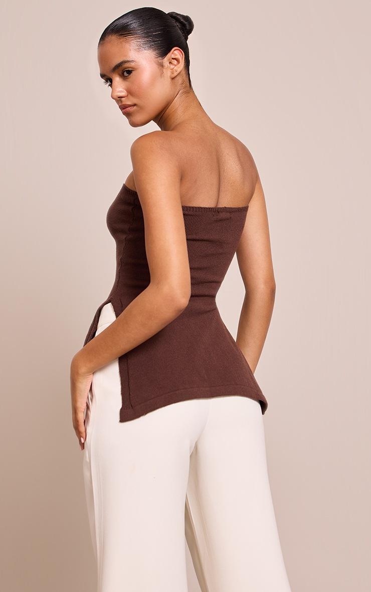 Pretty Little Thing Chocolate Bandeau Longline Knit Top