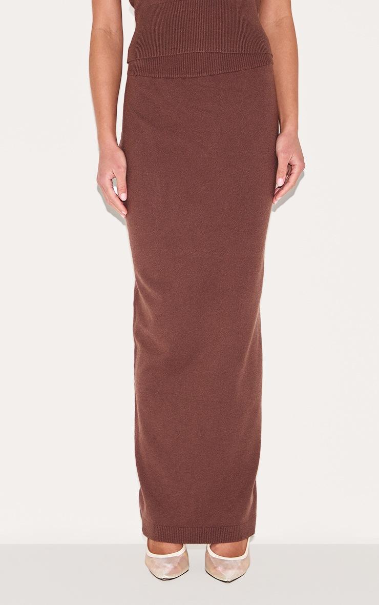 Pretty Little Thing Chocolate Basic Knit Maxi Skirt