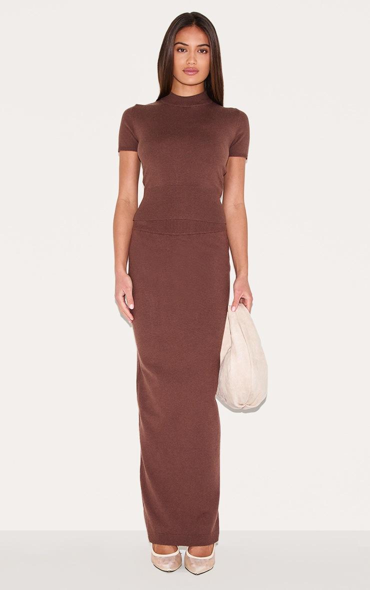 Pretty Little Thing Chocolate Basic Knit Maxi Skirt