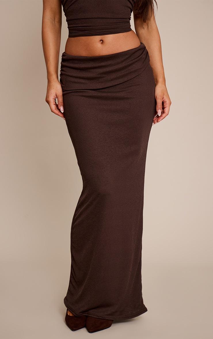 Pretty Little Thing Chocolate Brown Onion Skin Low Waist Maxi Skirt