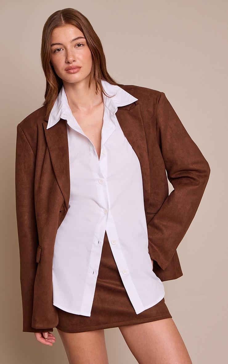 Pretty Little Thing Chocolate Brown Suede Mid Rise Mini Skirt