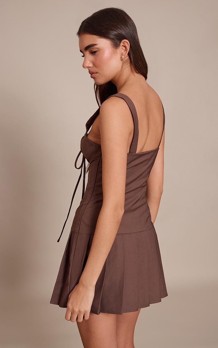 Pretty Little Thing Chocolate Cotton Poplin Bodycon Dress