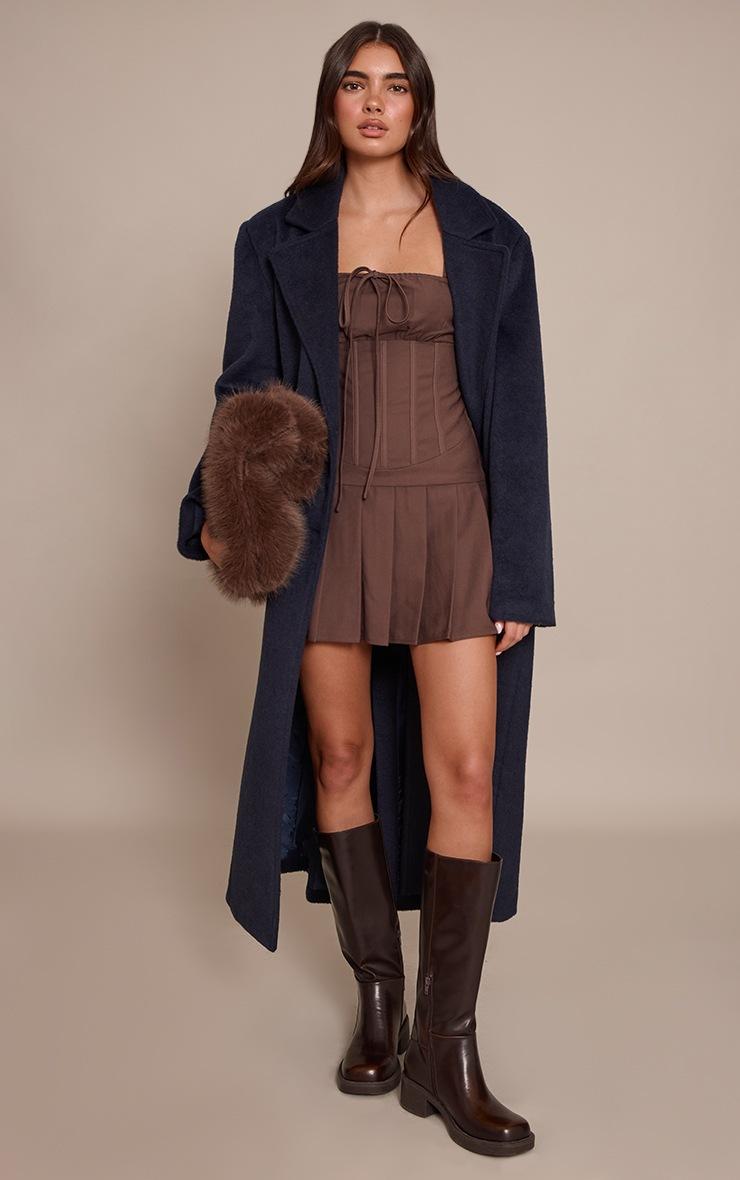 Pretty Little Thing Chocolate Cotton Poplin Bodycon Dress