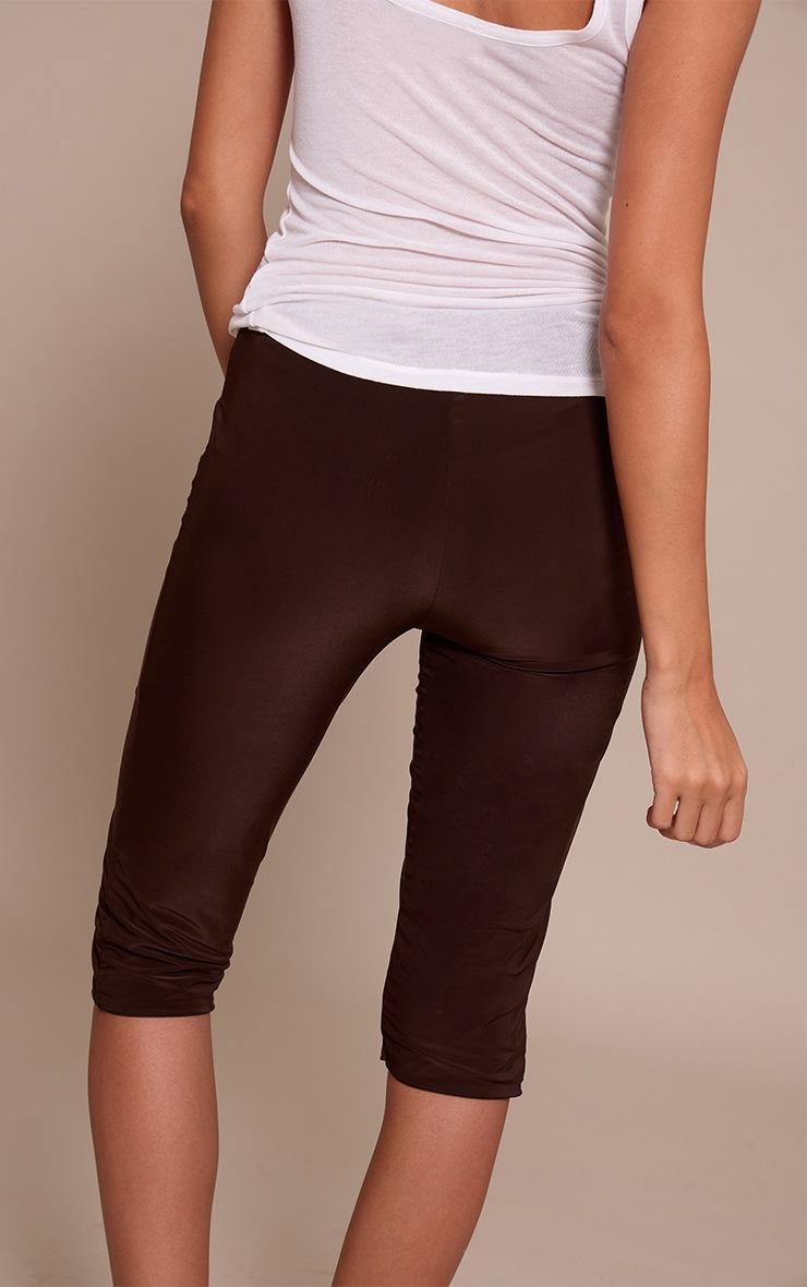 Pretty Little Thing Chocolate Double Layer Slinky Capri's