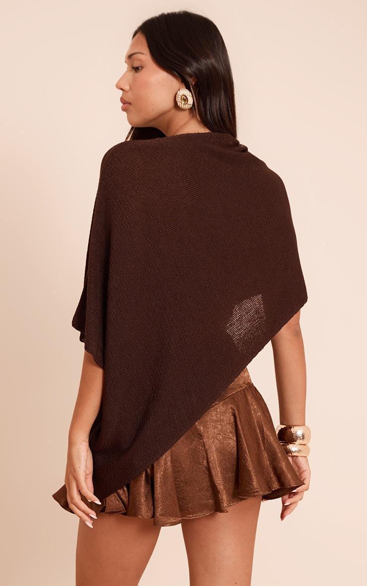 Pretty Little Thing Chocolate Fine Knit Poncho Style Top