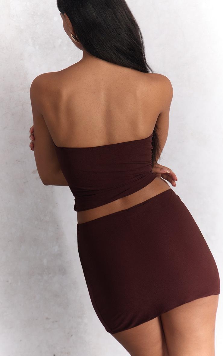 Pretty Little Thing Chocolate Gold Trim Detail Bandeau Top