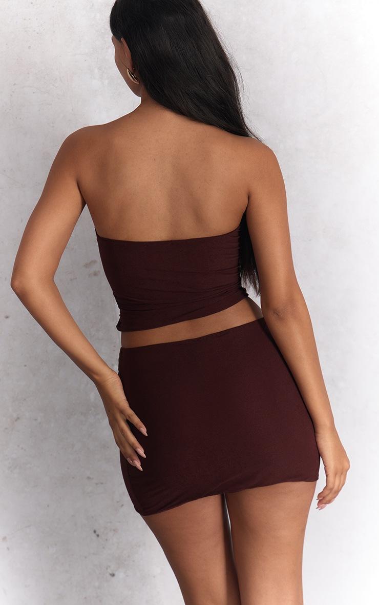 Pretty Little Thing Chocolate Gold Trim Detail Mini Skirt