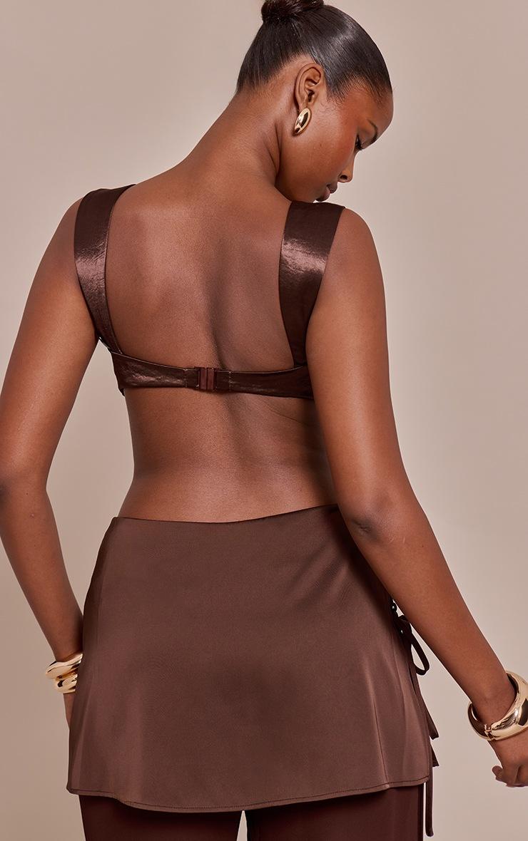 Pretty Little Thing Chocolate Hammered Satin Bralette