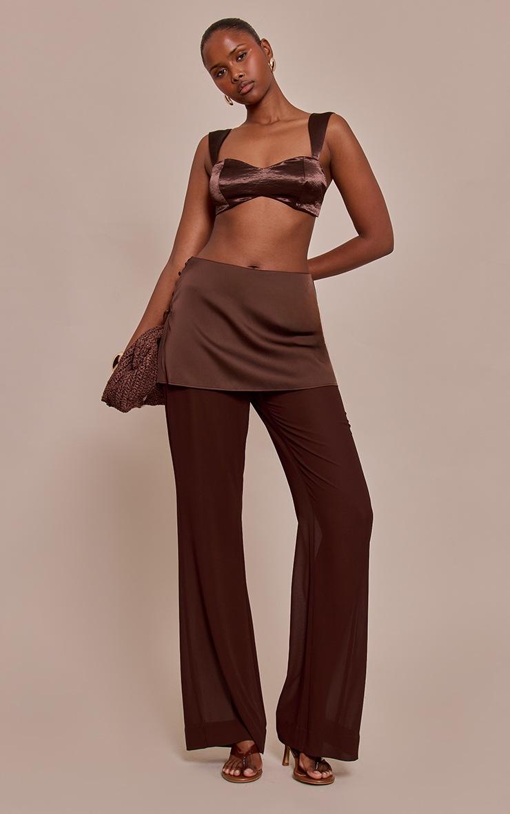 Pretty Little Thing Chocolate Hammered Satin Bralette