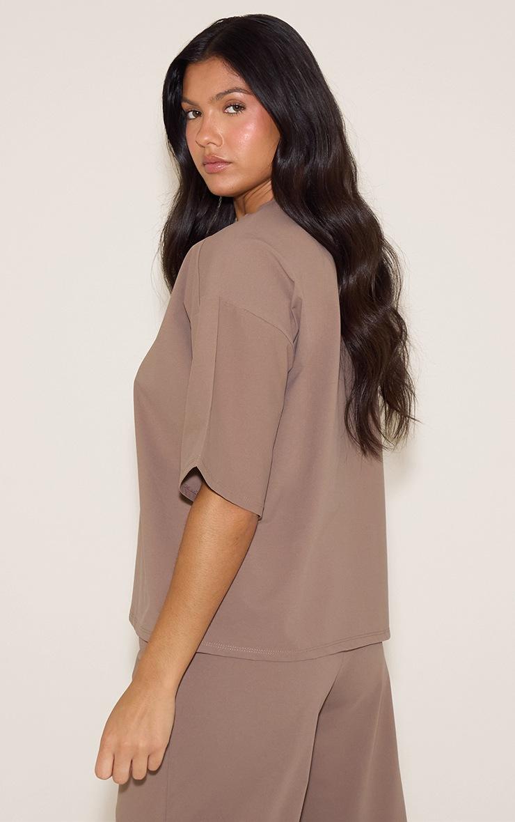 Pretty Little Thing Chocolate Interlock Crew Neck T-shirt