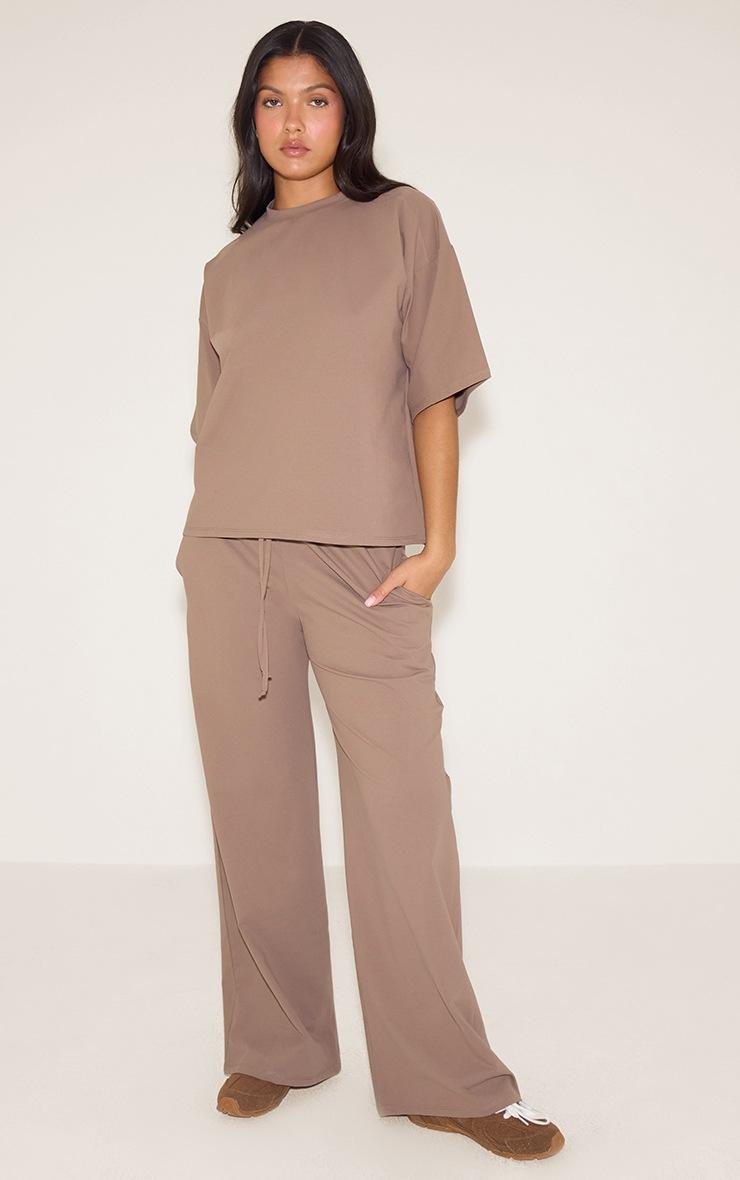 Pretty Little Thing Chocolate Interlock Crew Neck T-shirt