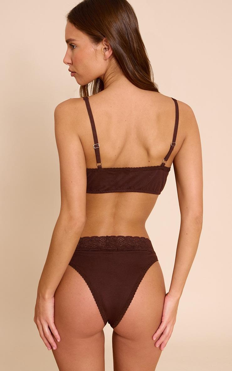 Pretty Little Thing Chocolate Lace Trim Brazillian Panties