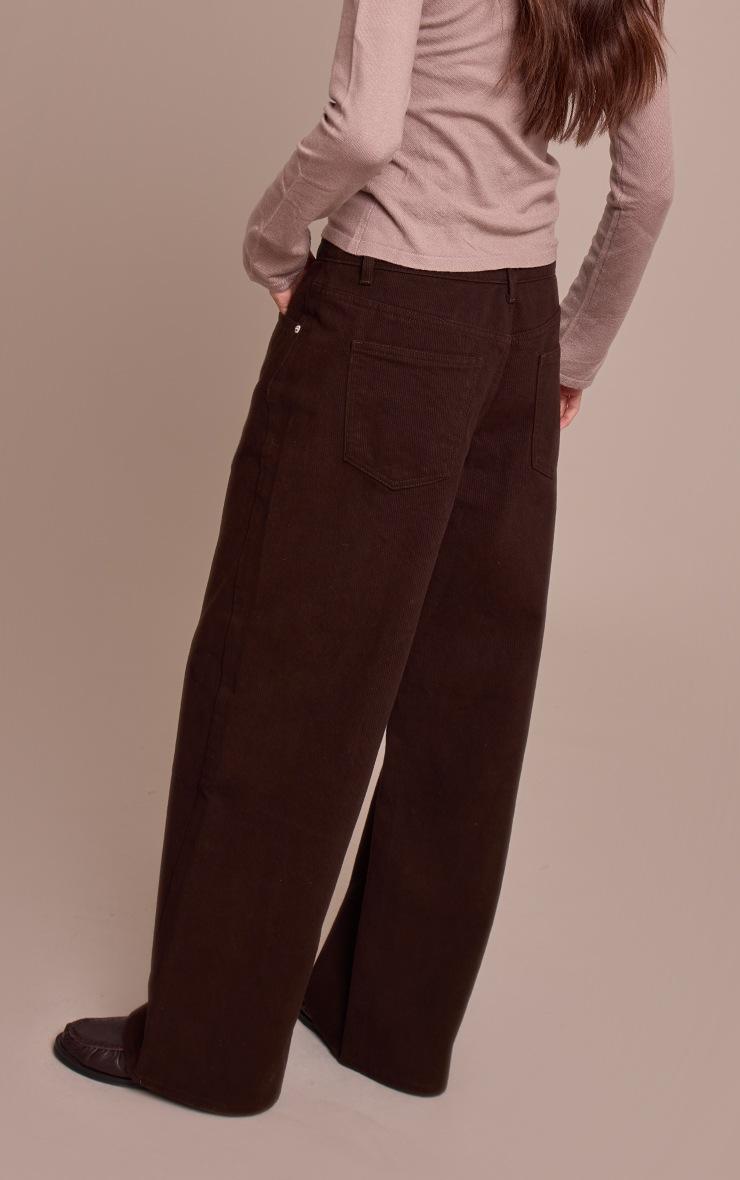Pretty Little Thing Chocolate Low Rise Wide Leg Jeans