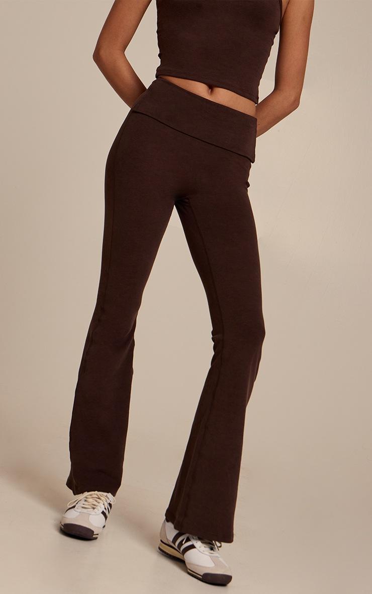 Pretty Little Thing Chocolate Melange Soft Cotton Yoga Pant