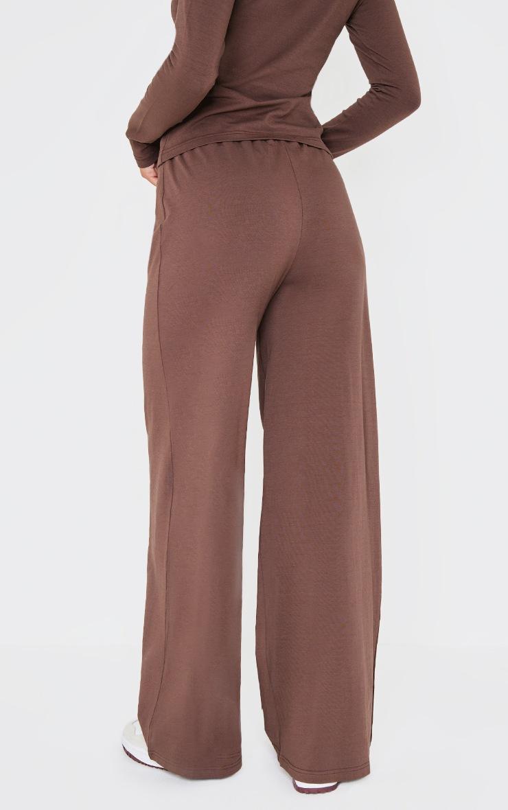 Pretty Little Thing Chocolate Mid Rise Jersey Wide Leg Pants