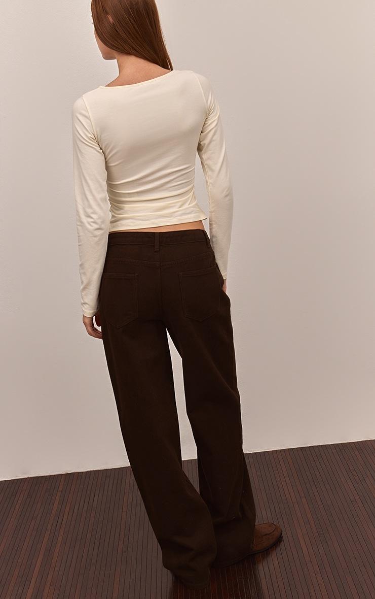 Pretty Little Thing Chocolate Mid Rise Straight Leg Jeans