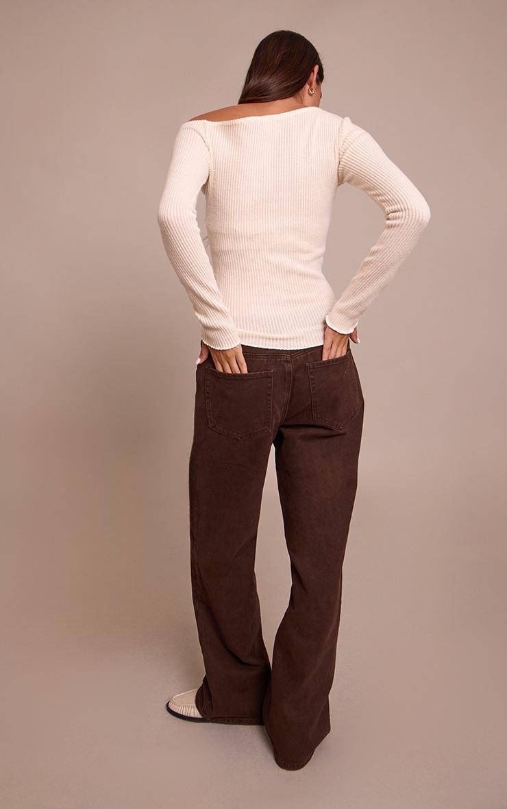 Pretty Little Thing Chocolate Mid Waist Straight Leg Denim Jeans