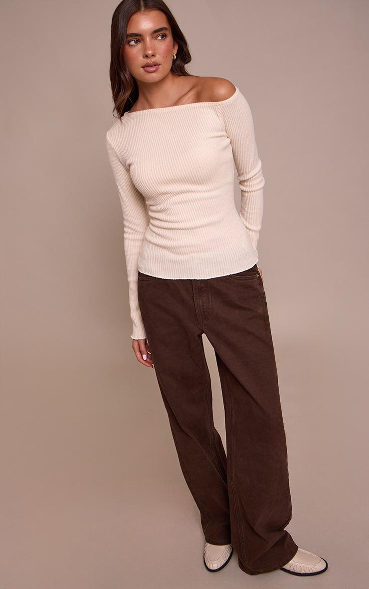 Pretty Little Thing Chocolate Mid Waist Straight Leg Denim Jeans