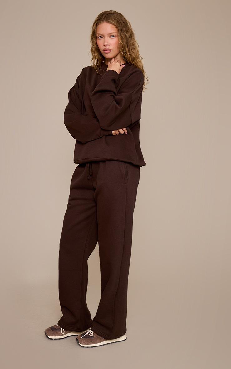 Pretty Little Thing Chocolate Oversized Sweat Tracksuit Set
