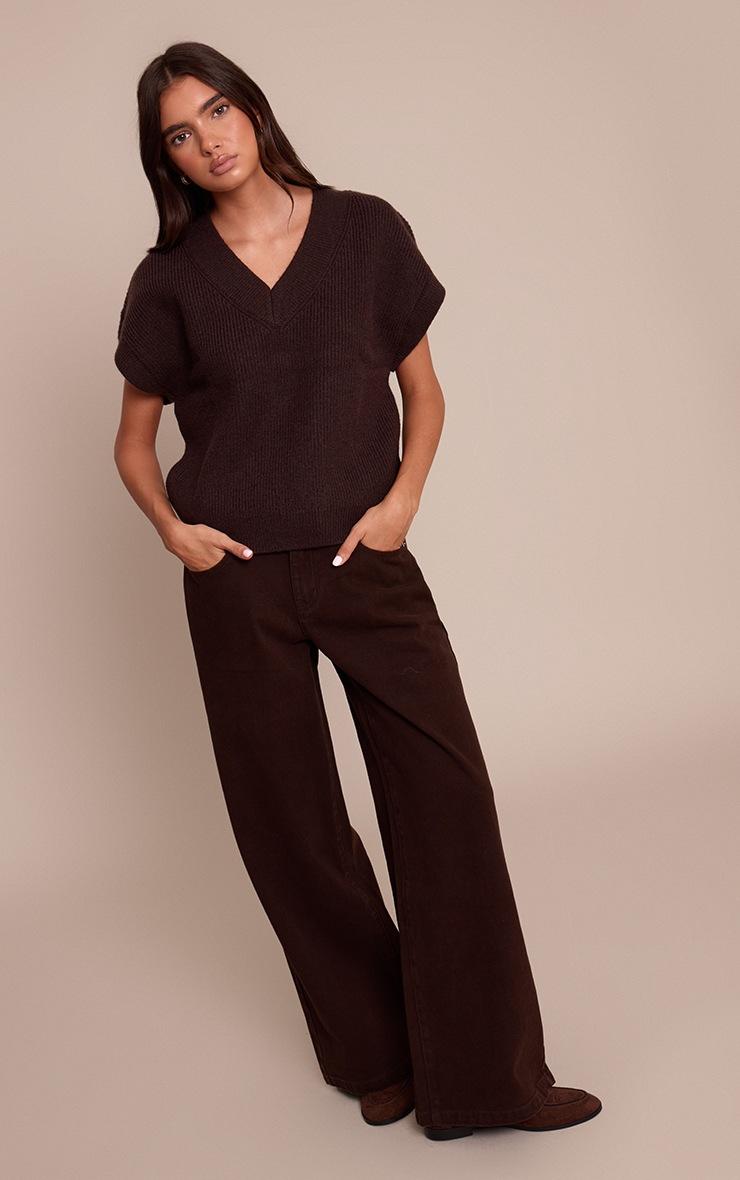 Pretty Little Thing Chocolate Sleeveless Knit Sweater