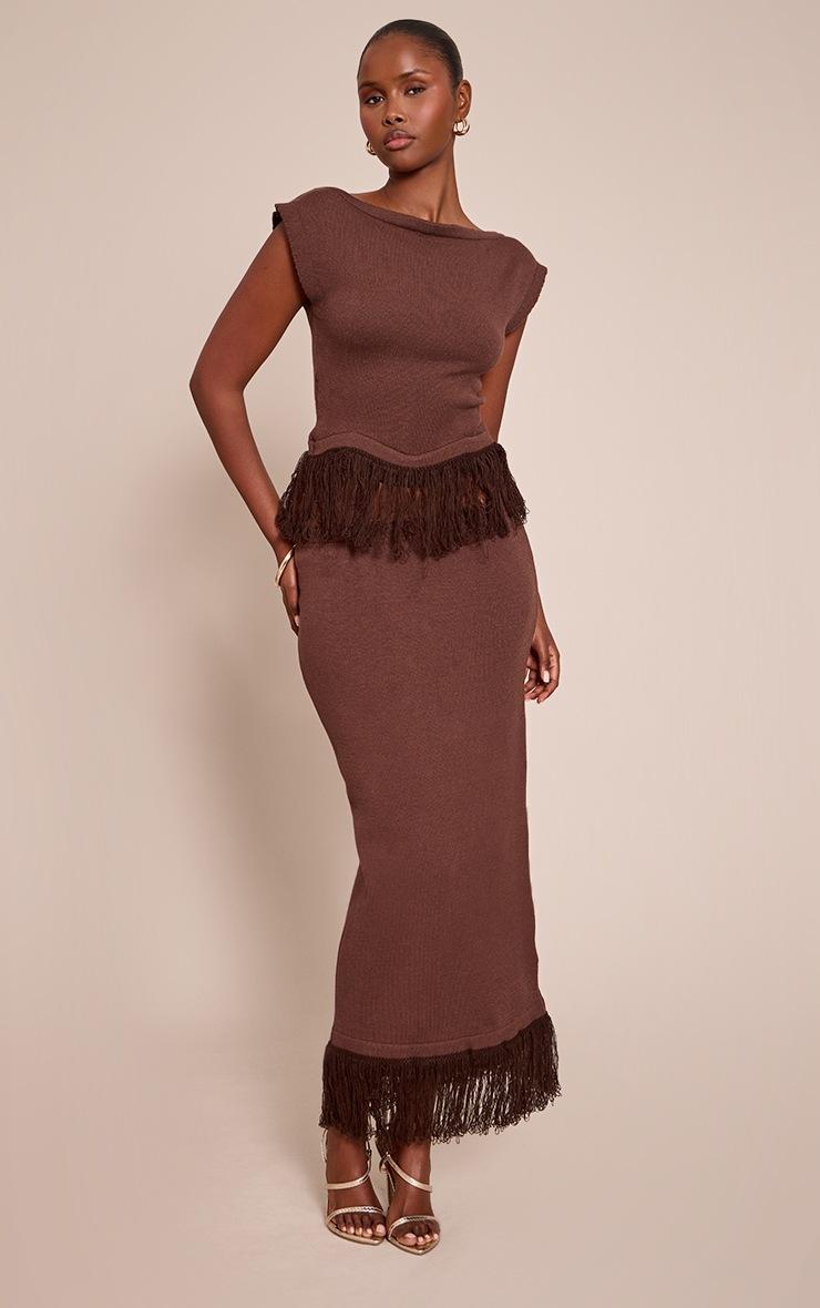 Pretty Little Thing Chocolate Sleeveless Loop Knit Top