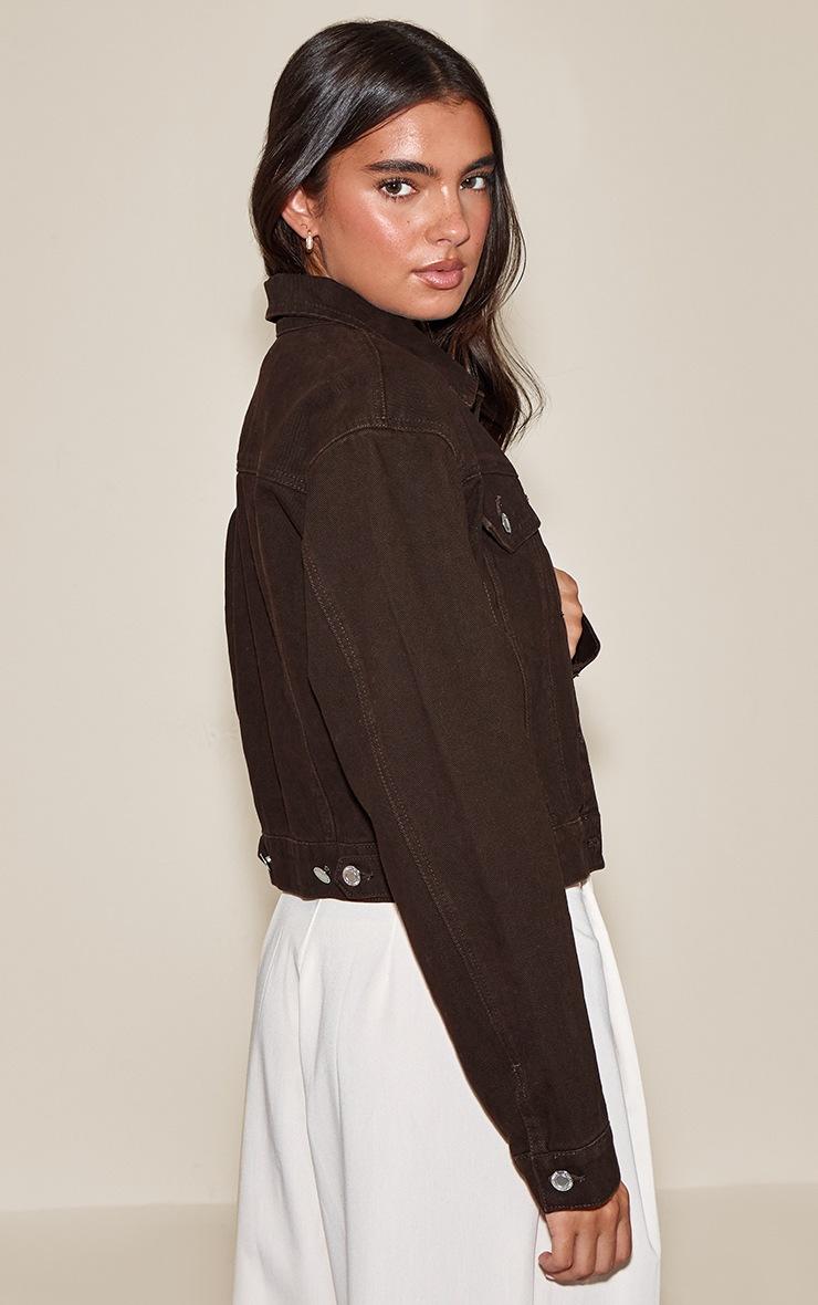 Pretty Little Thing Chocolate Slim Fit Denim Jacket
