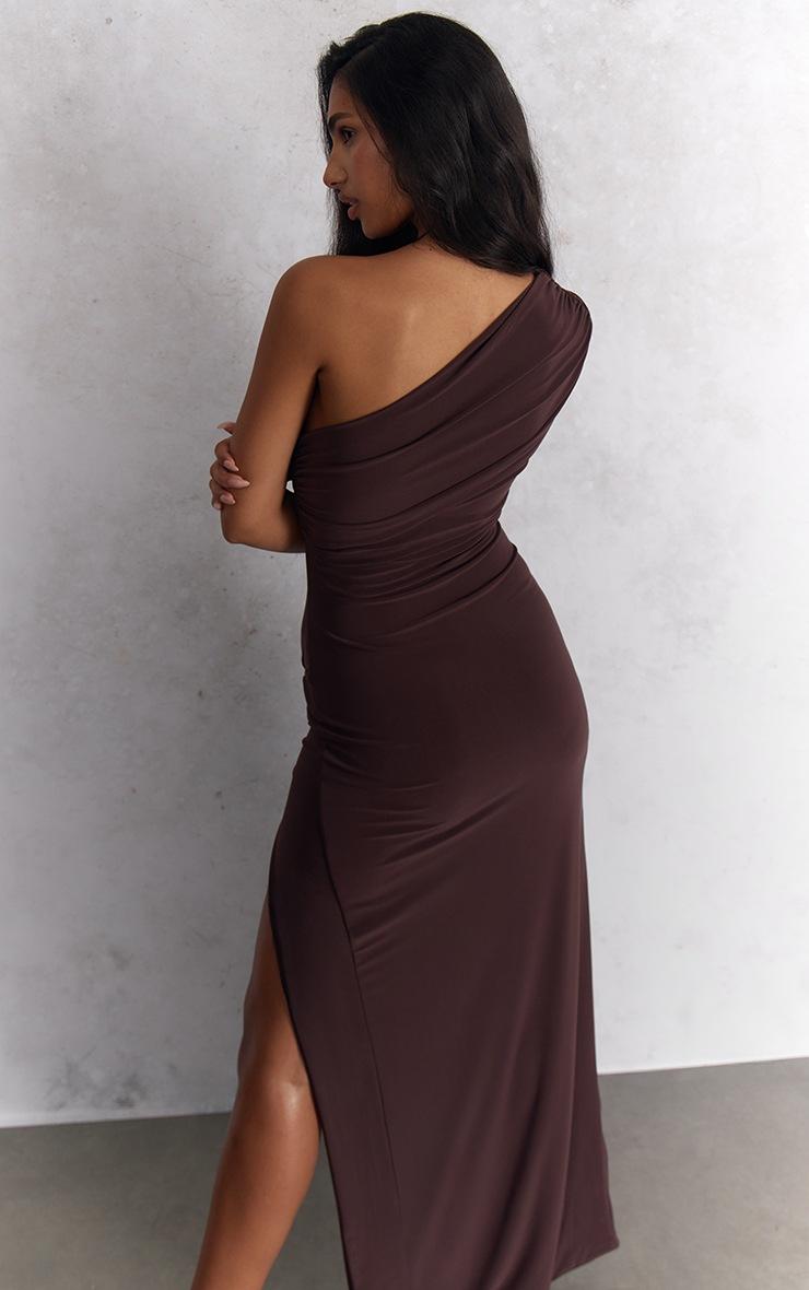 Pretty Little Thing Chocolate Slinky Cut Out Maxi Dress