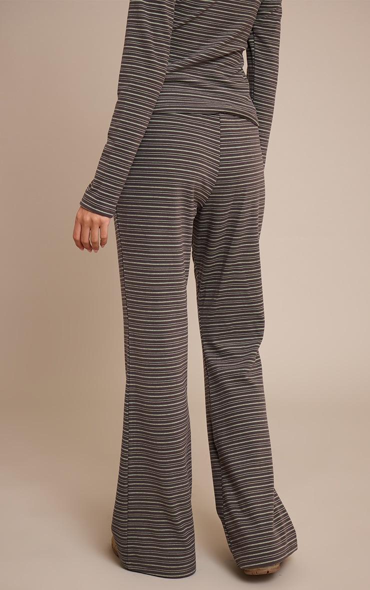 Pretty Little Thing Chocolate Soft Fleece Pinstripe Skinny Flare Pant