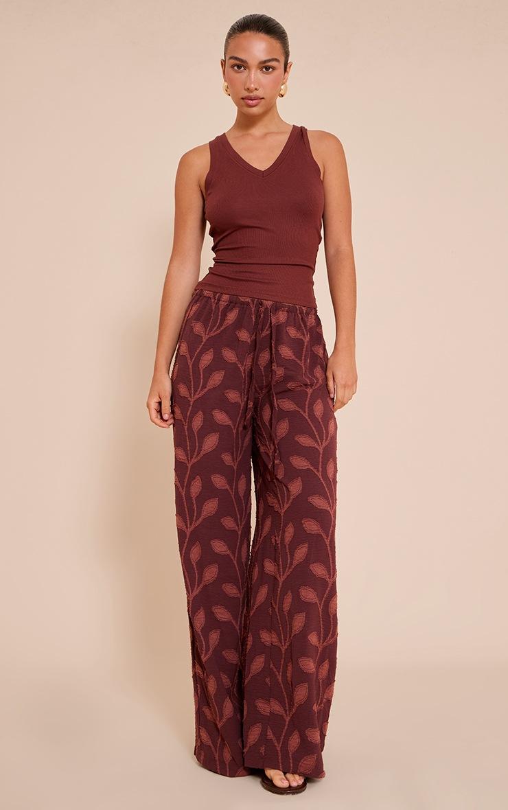 Pretty Little Thing Chocolate Soft Rib V Neck Vest Top