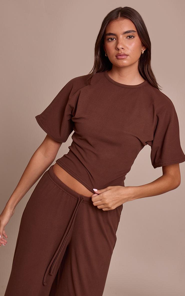 Pretty Little Thing Chocolate Soft Touch Boxy T Shirt