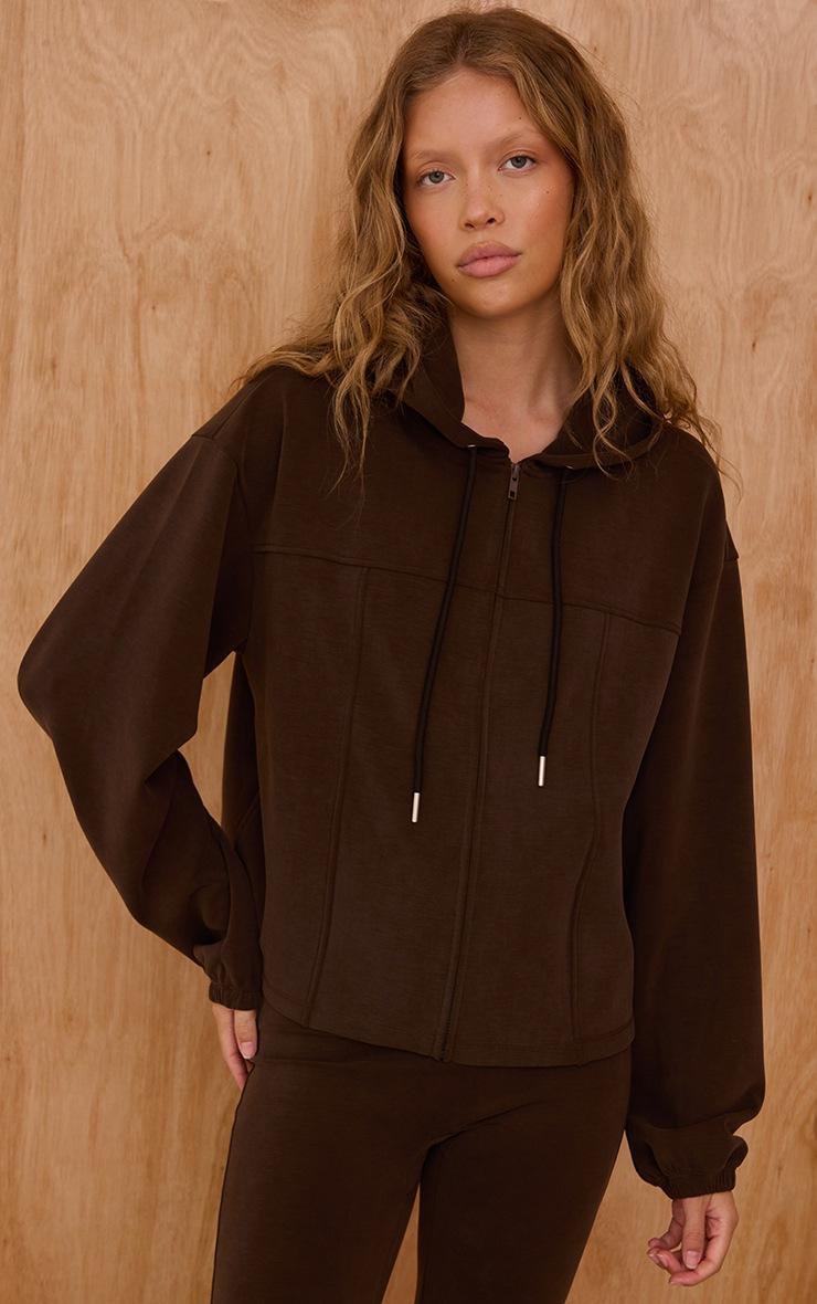 Pretty Little Thing Chocolate Super Soft Zip Hoodie