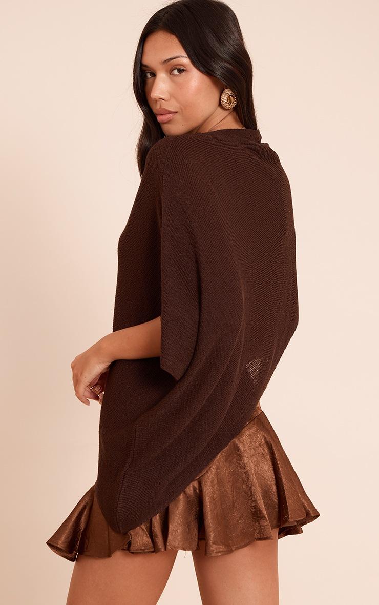 Pretty Little Thing Chocolate Textured Satin Scalloped Edge Mini Skirt