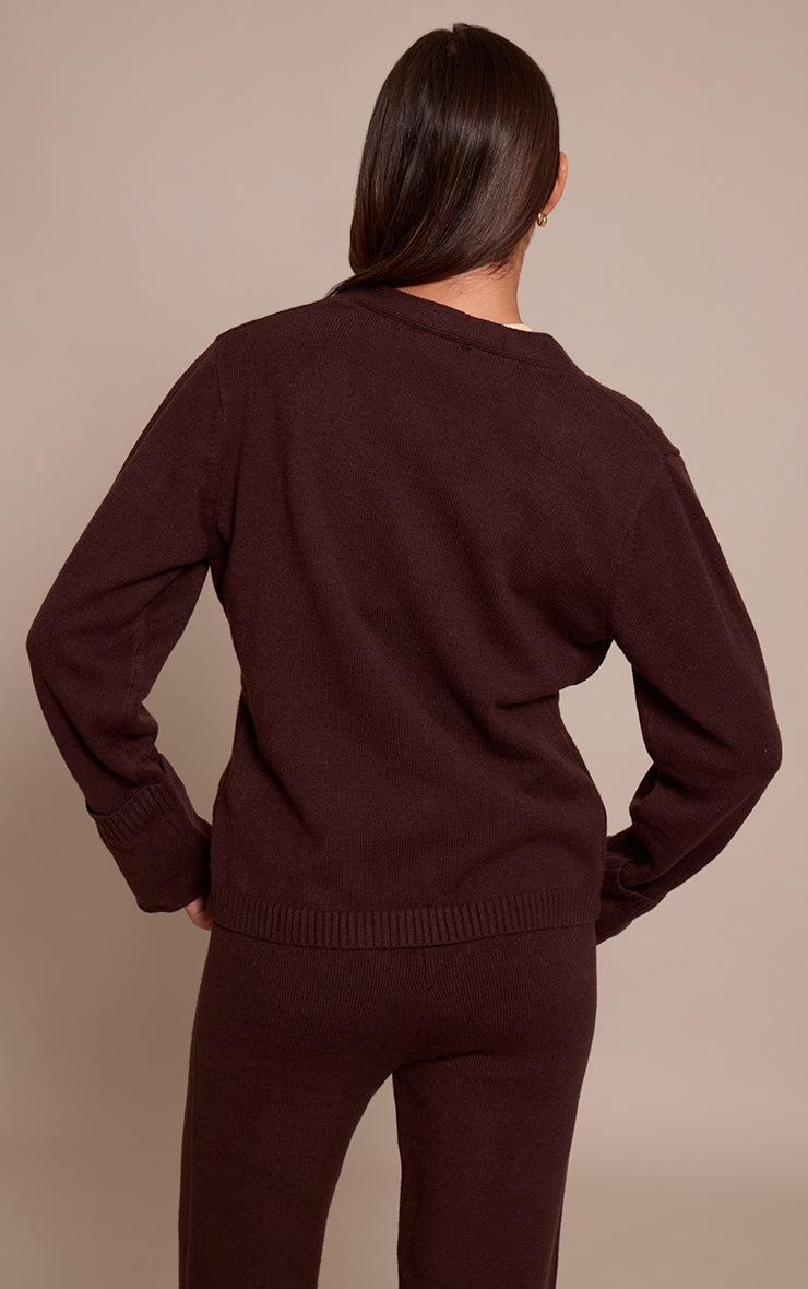 Pretty Little Thing Chocolate Turn Back Cuff Cardigan