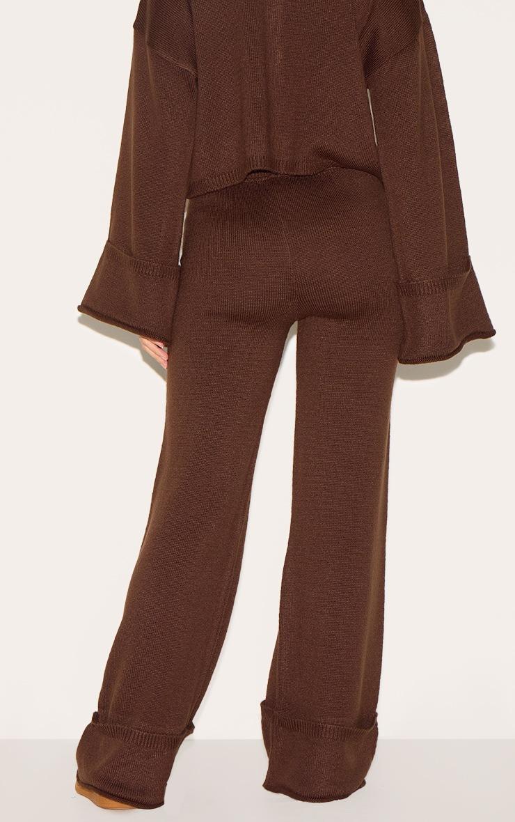 Pretty Little Thing Chocolate Turn Up Hem Knit Pants