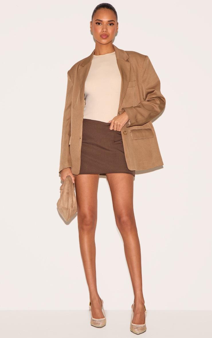 Pretty Little Thing Chocolate Woven A Line Mini Skirt
