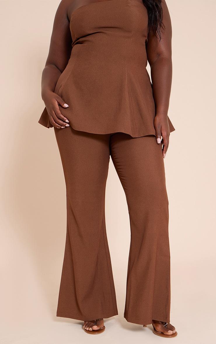 Pretty Little Thing Chocolate Woven Tailored Straight Leg Pants