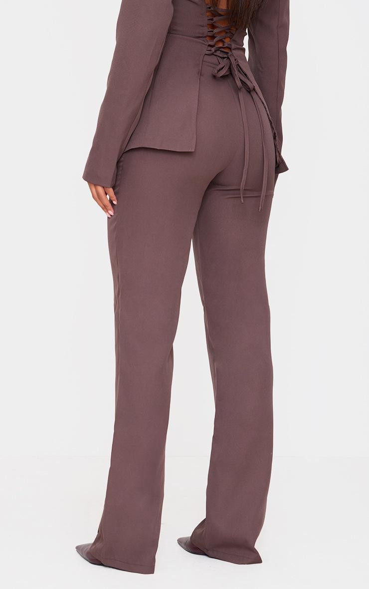 Pretty Little Thing Chocolate Woven Tailored Wide Leg High Waist Pants