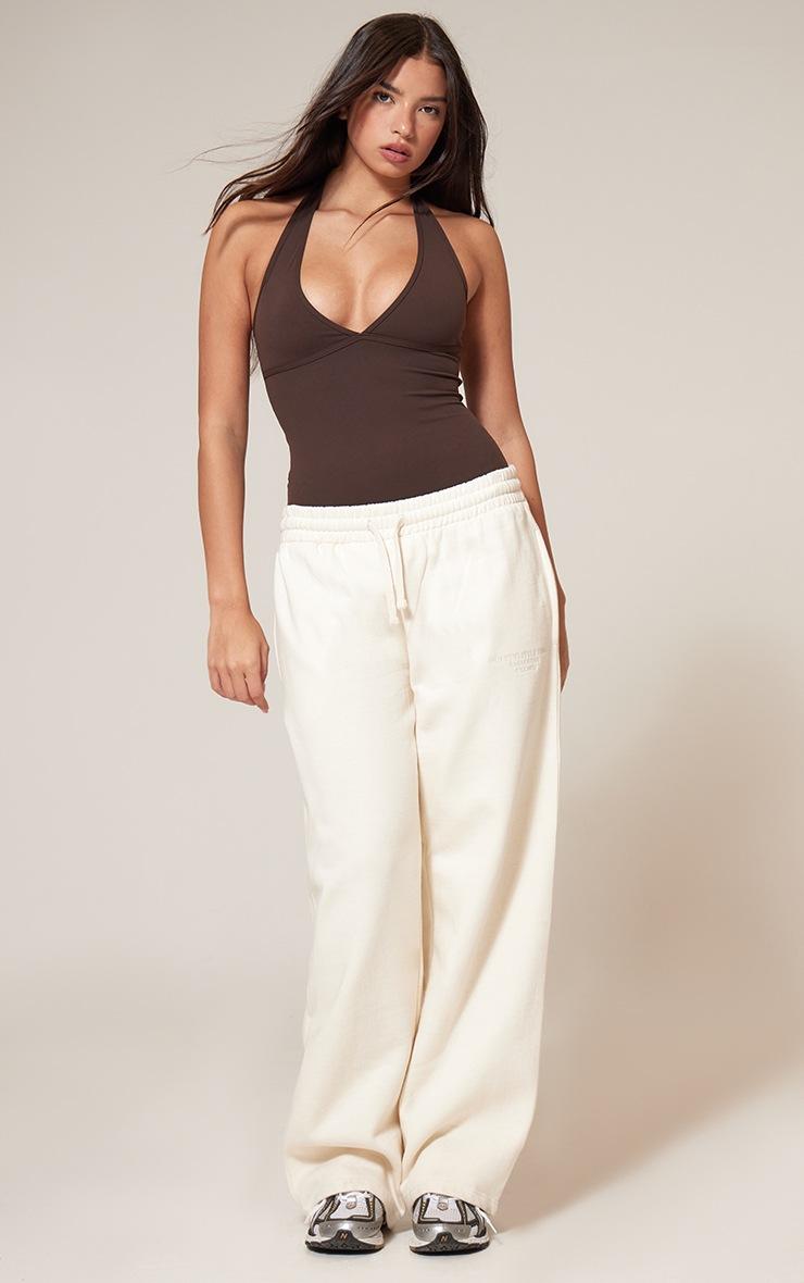 Pretty Little Thing Coffee Contour Halterneck Bodysuit