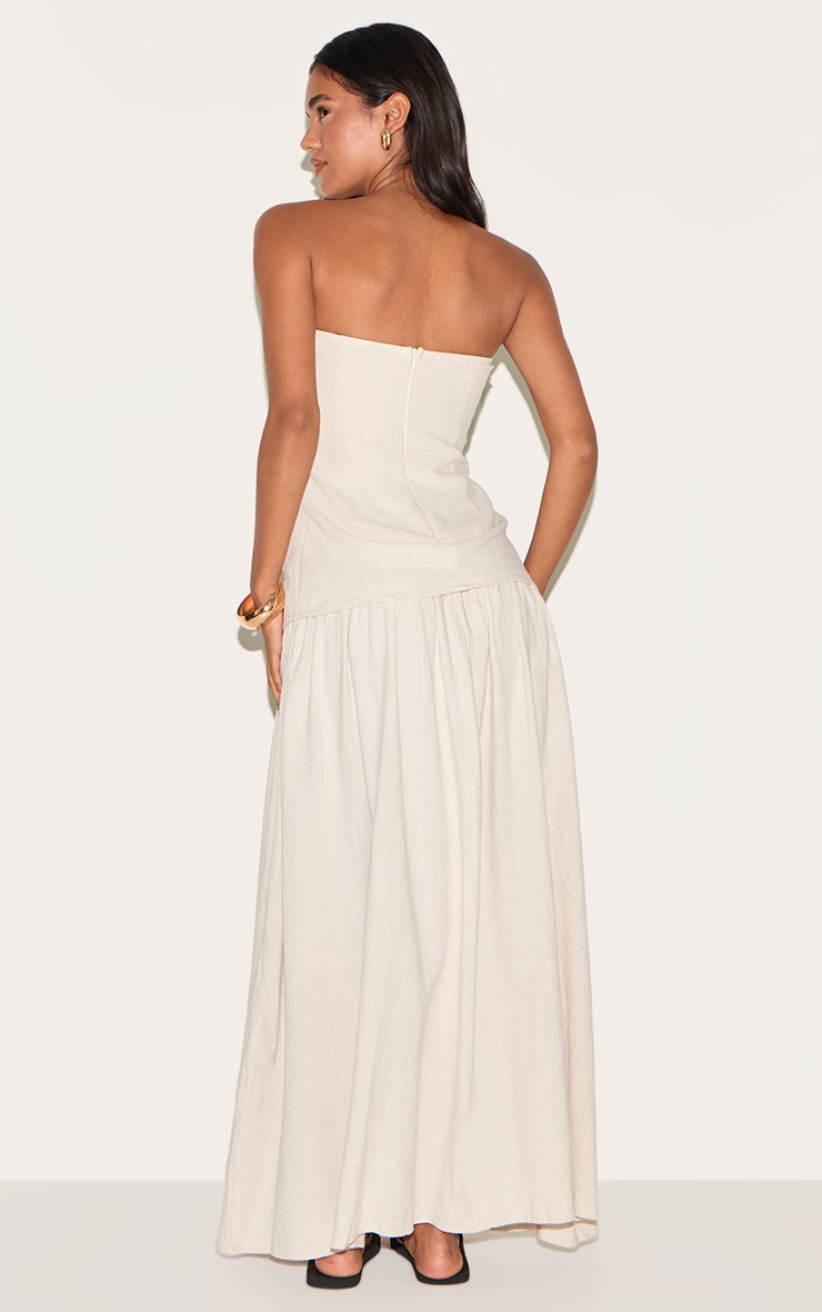 Pretty Little Thing Cream Bandeau Long Line Maxi Dress