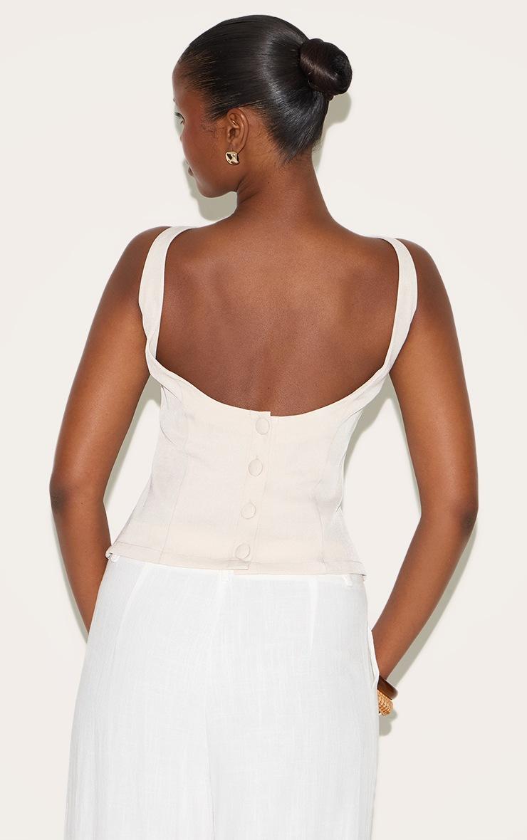 Pretty Little Thing Cream Boatneck Button Back Long Top