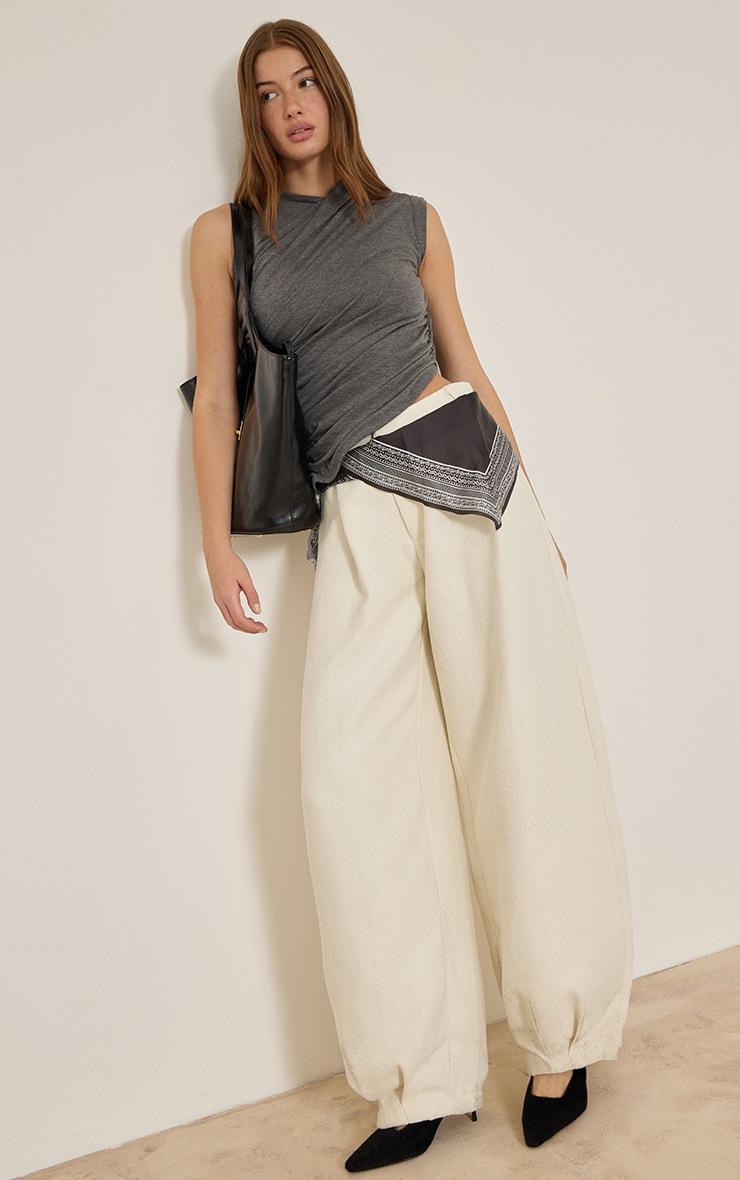 Pretty Little Thing Cream Boucle Textured Balloon Pants