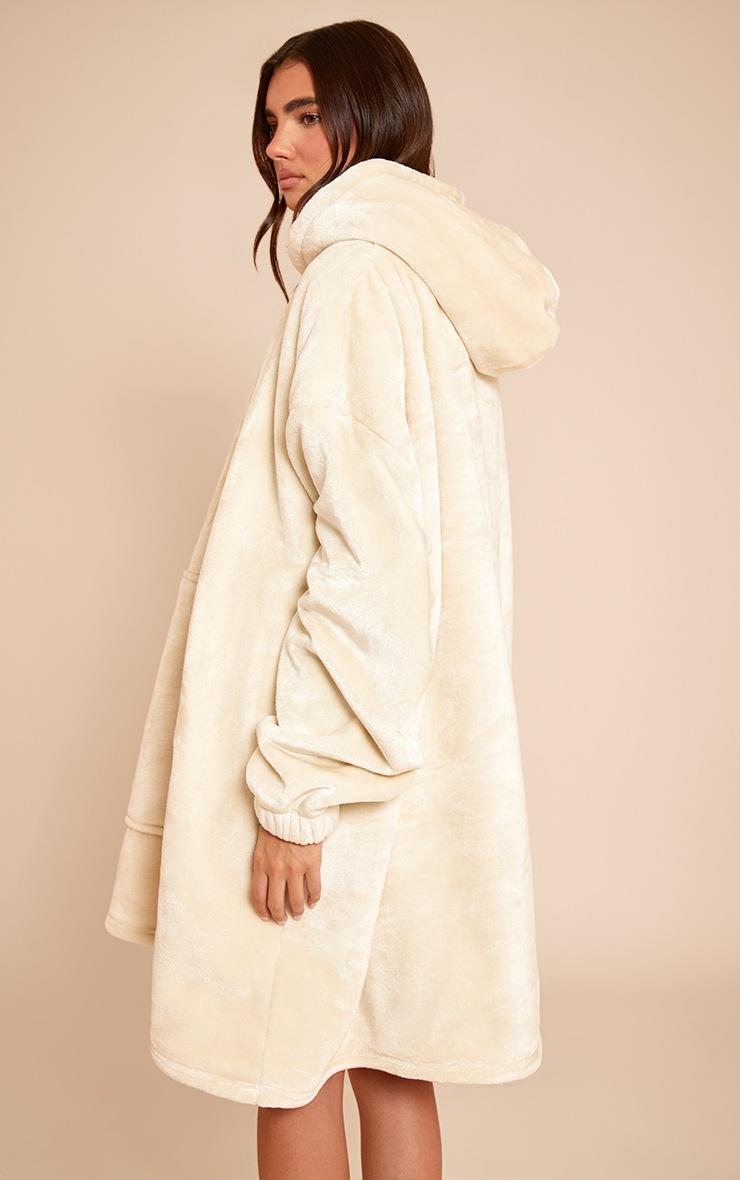 Pretty Little Thing Cream Fleece Lined Hooded Oodie