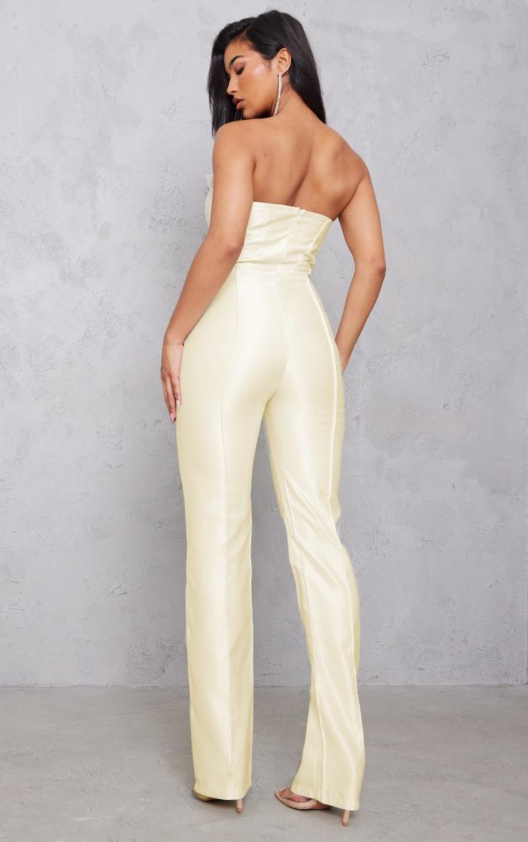 Pretty Little Thing Cream Organza Cup Detail Corset Satin Bandeau Jumpsuit