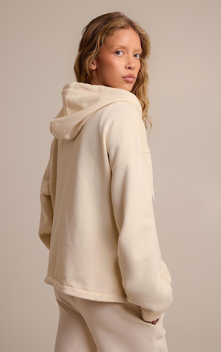 Pretty Little Thing Cream Oversized Zip Up Toggle Waist Hoodie
