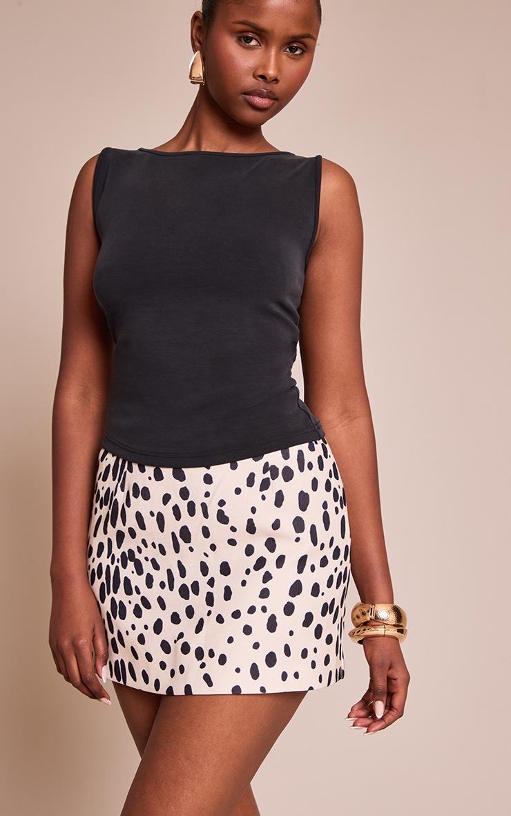 Pretty Little Thing Cream Printed Woven A Line Mini Skirt