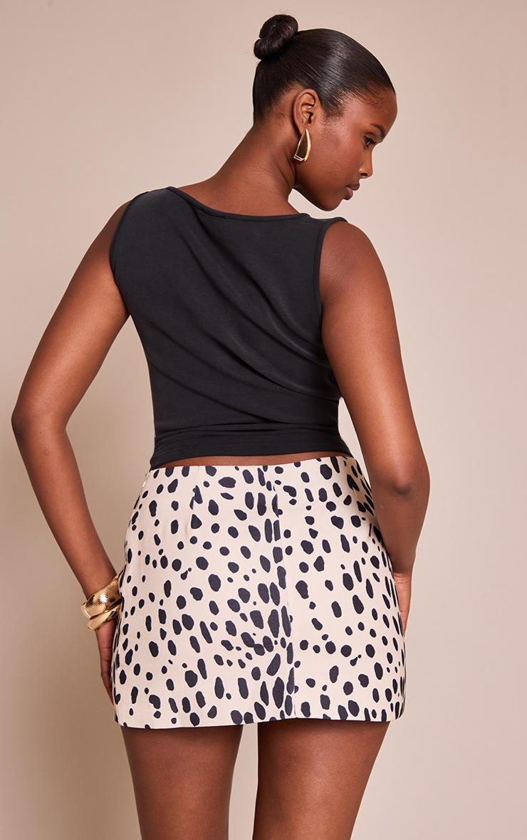 Pretty Little Thing Cream Printed Woven A Line Mini Skirt