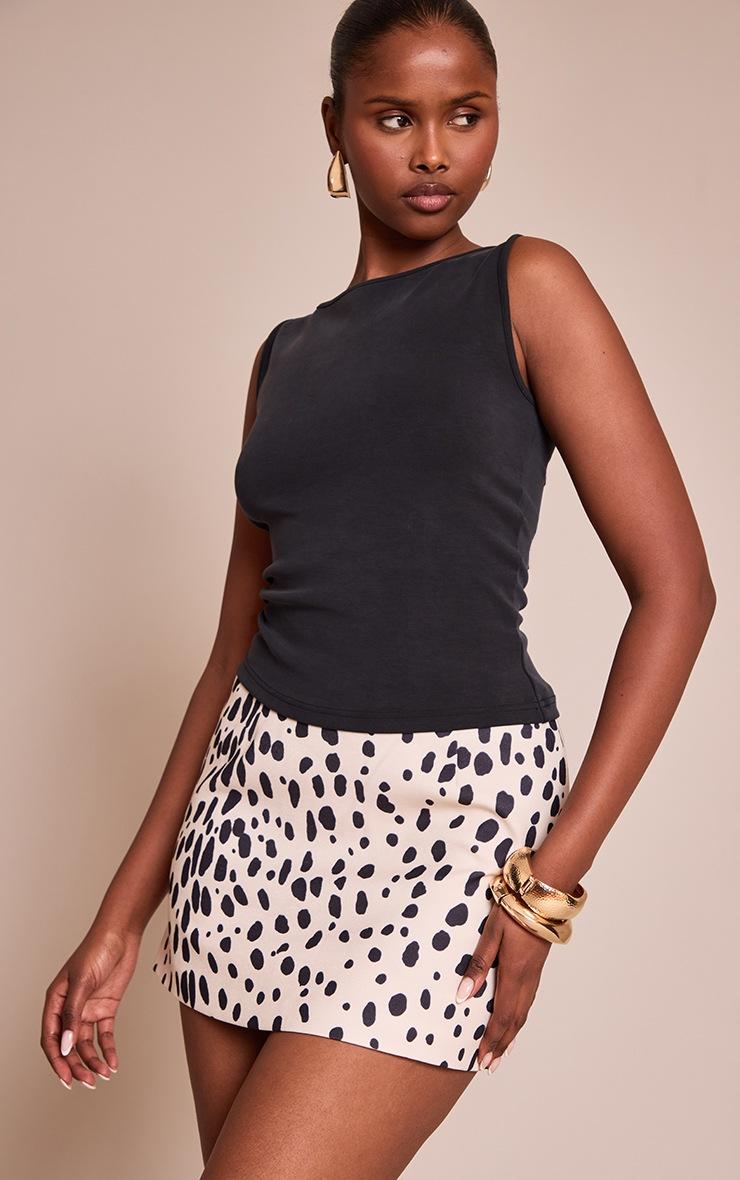 Pretty Little Thing Cream Printed Woven A Line Mini Skirt